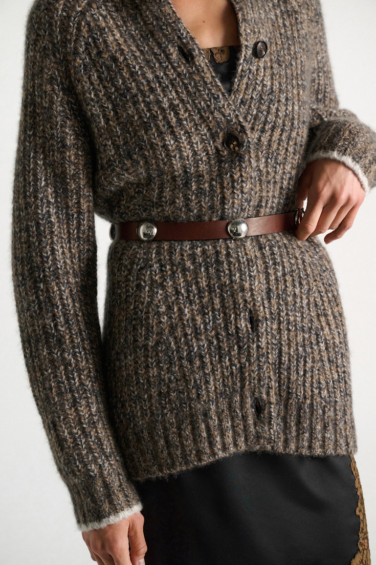 Dorothee Schumacher 3 cm breiter Ledergürtel mit beweglichen Nieten cinnamon