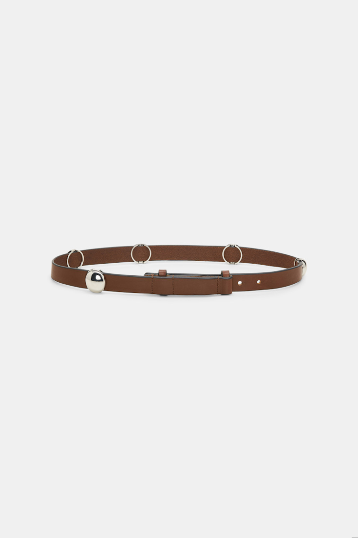 Dorothee Schumacher 3 cm breiter Ledergürtel mit beweglichen Nieten cinnamon