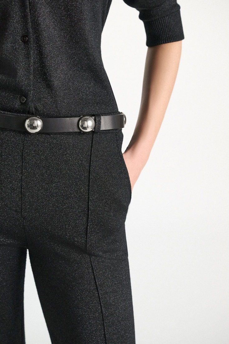 Dorothee Schumacher Thin leather belt with moveable studs 998 Model Detail View