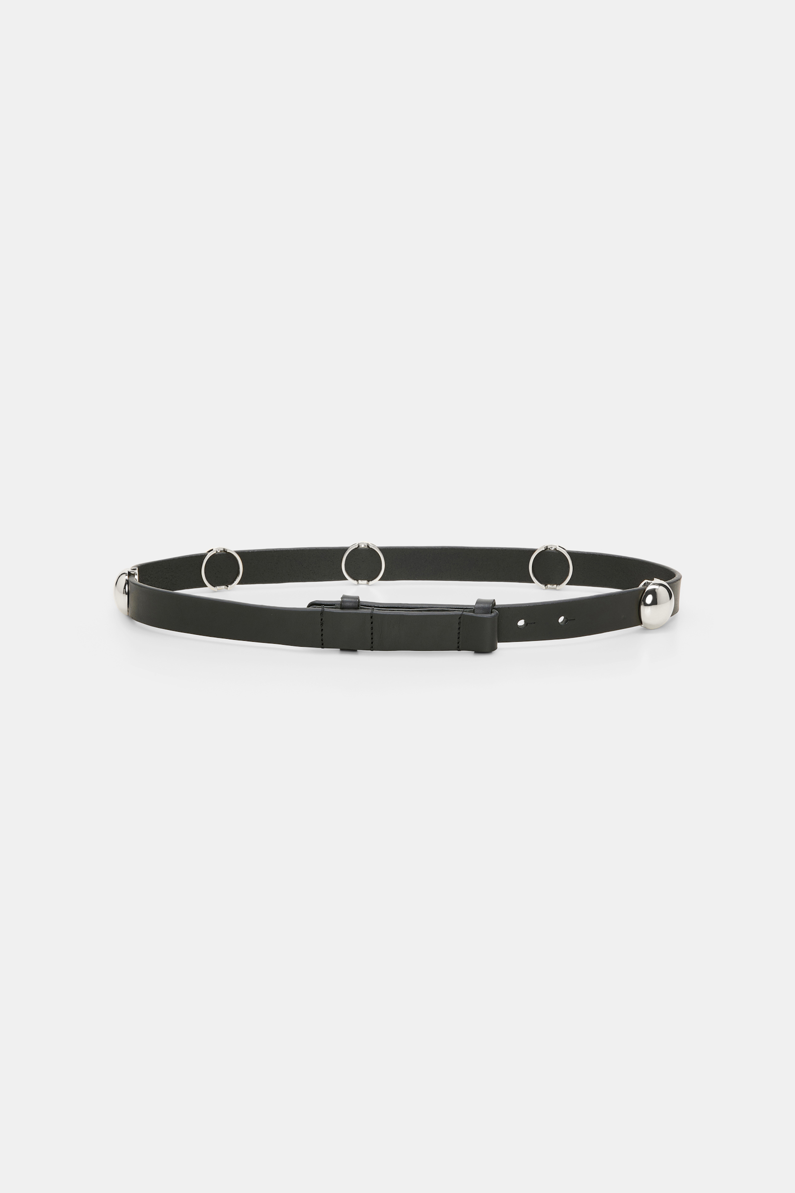Dorothee Schumacher Thin leather belt with moveable studs 998 Product Detail View