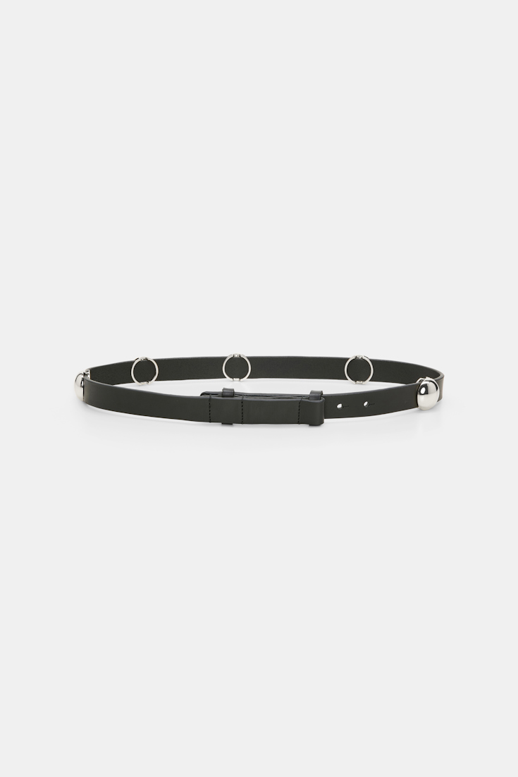 Dorothee Schumacher Thin leather belt with moveable studs 998 Product Detail View