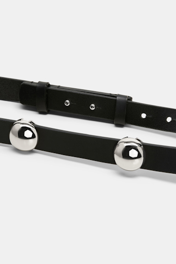 Dorothee Schumacher Thin leather belt with moveable studs 998 Product Detail View