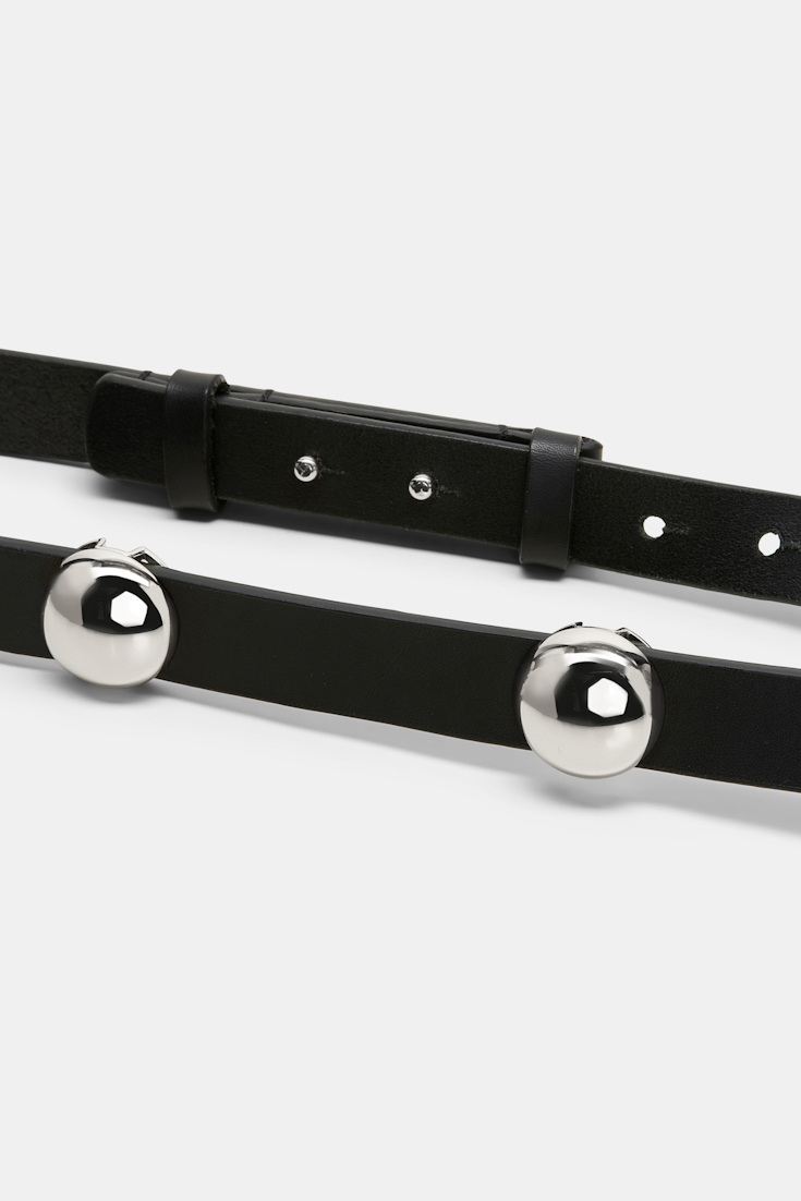 Dorothee Schumacher Thin leather belt with moveable studs 998 Product Detail View