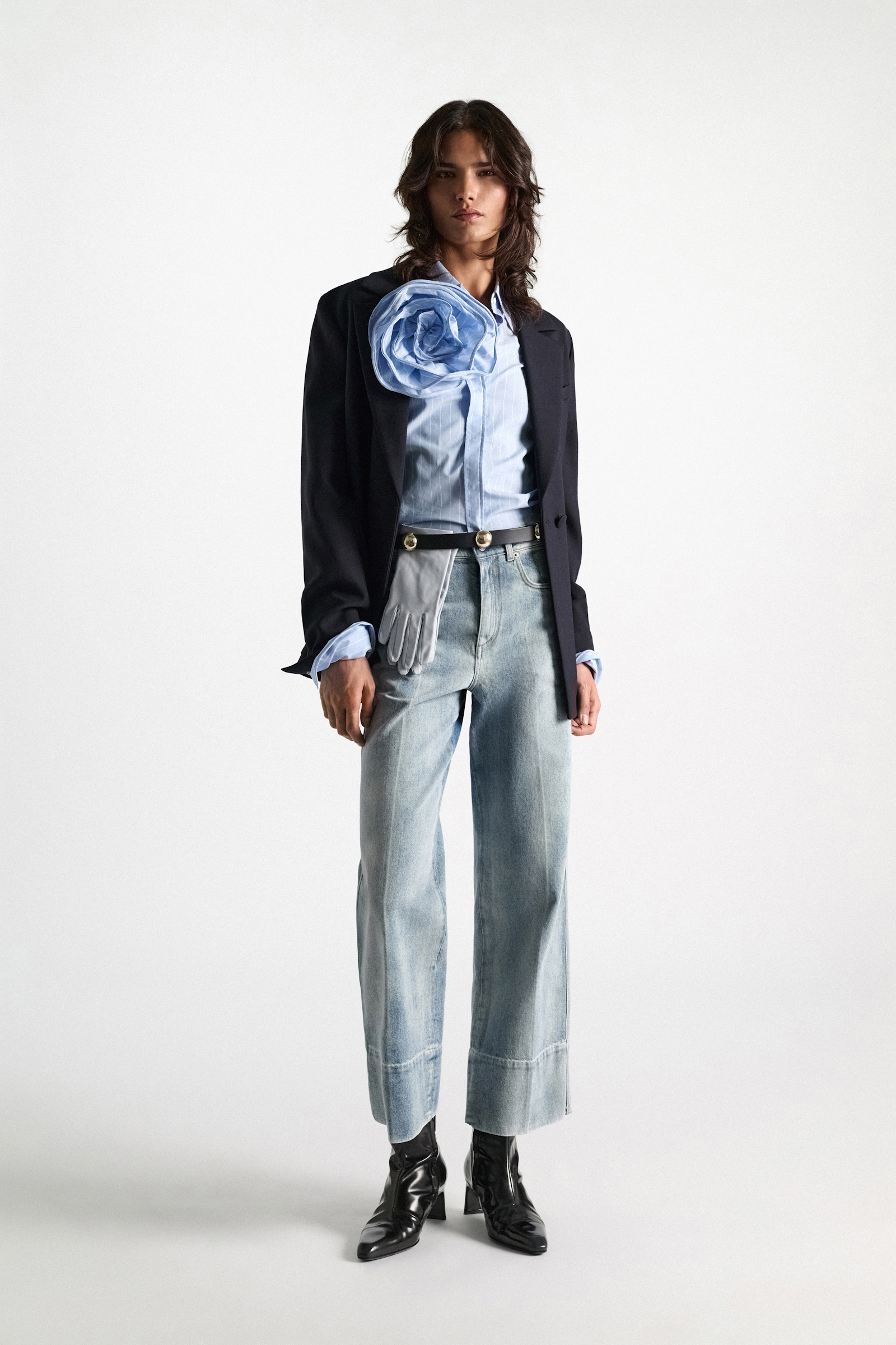 Dorothee Schumacher Thin leather belt with moveable studs black