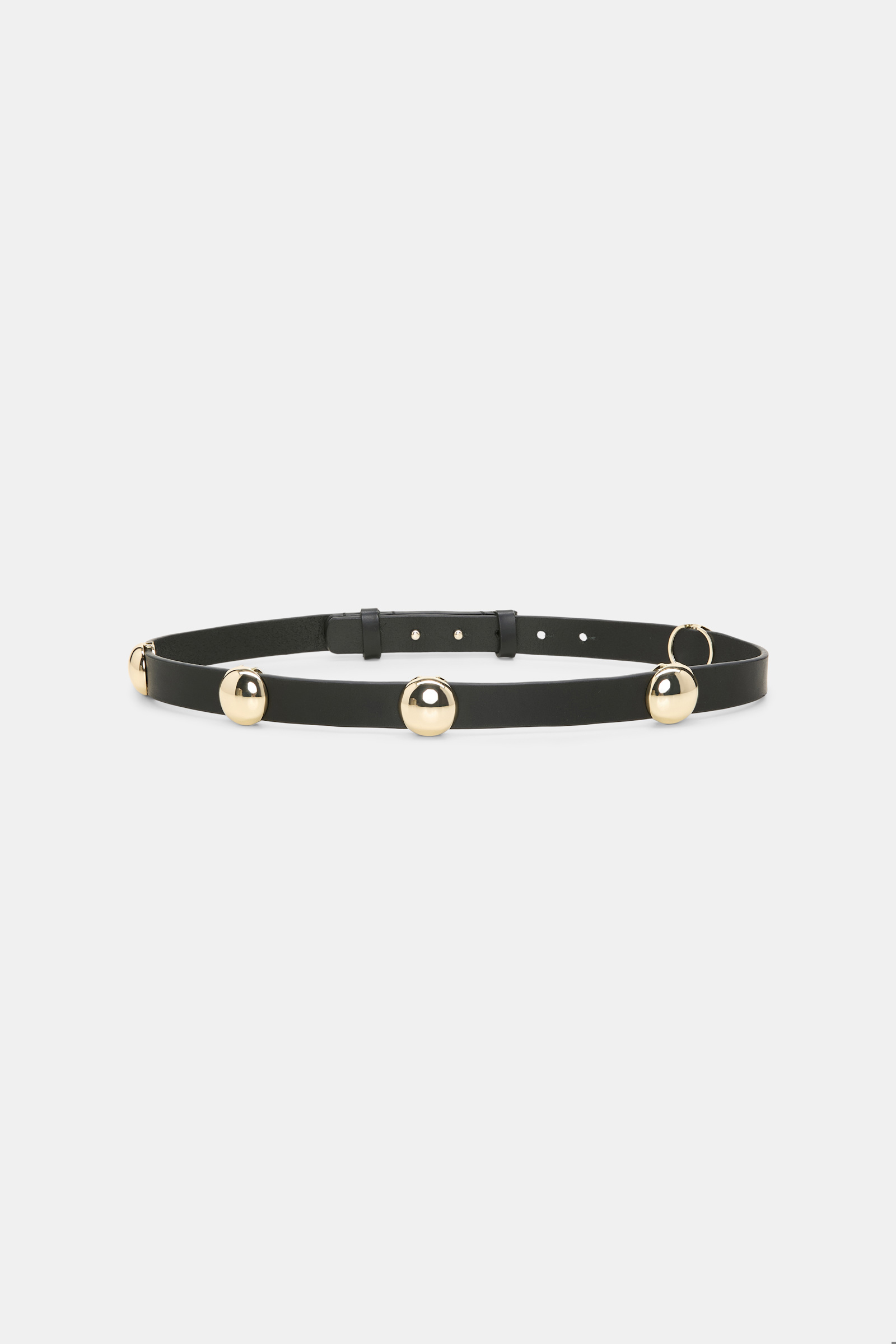 Dorothee Schumacher Thin leather belt with moveable studs black