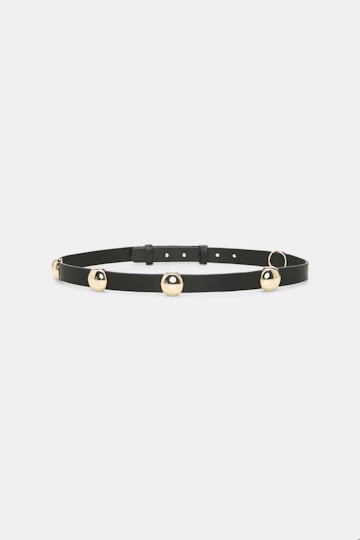 Dorothee Schumacher Thin leather belt with moveable studs black