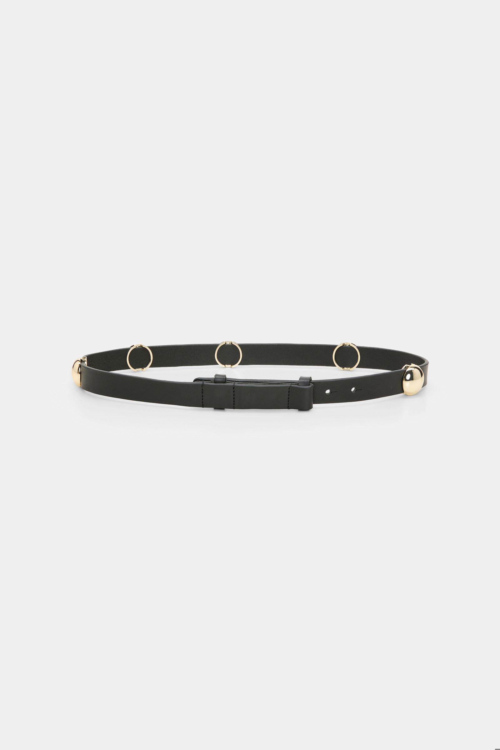 Dorothee Schumacher Thin leather belt with moveable studs black