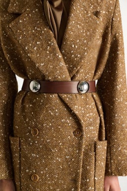 Dorothee Schumacher Leather belt with moveable studs cinnamon