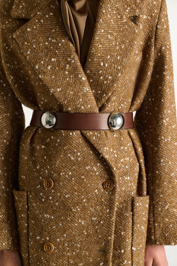 Dorothee Schumacher Leather belt with moveable studs cinnamon
