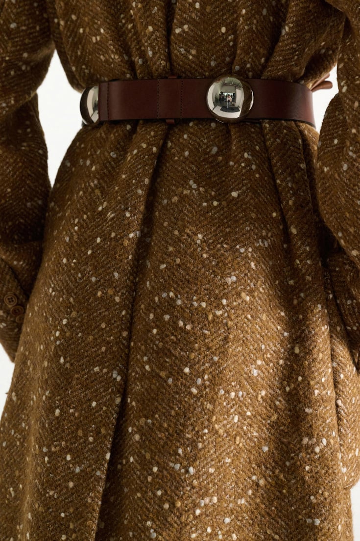 Dorothee Schumacher Leather belt with moveable studs cinnamon