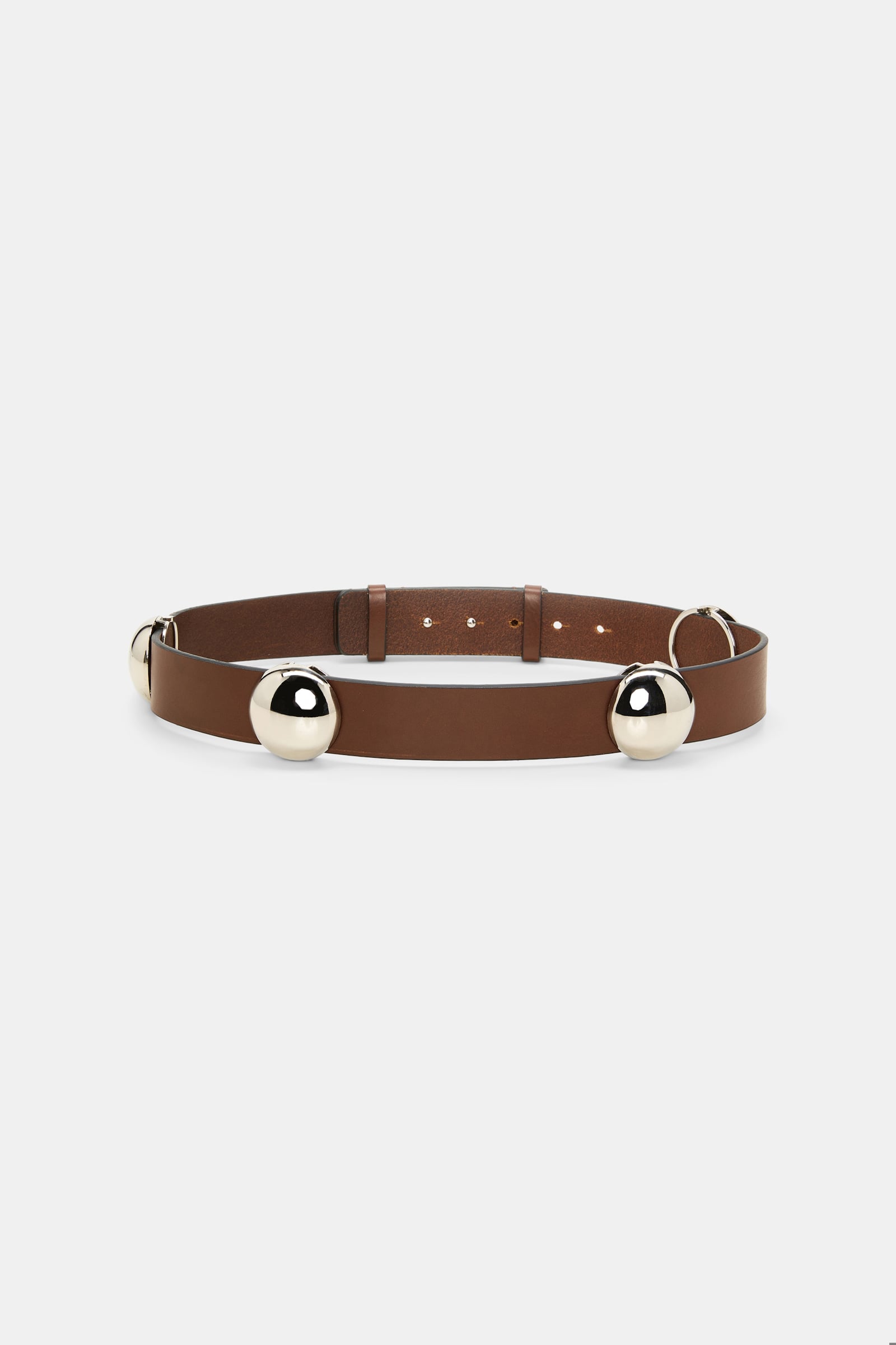 Dorothee Schumacher Leather belt with moveable studs cinnamon