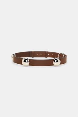 Dorothee Schumacher Leather belt with moveable studs cinnamon