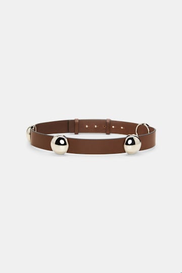 Dorothee Schumacher Leather belt with moveable studs cinnamon