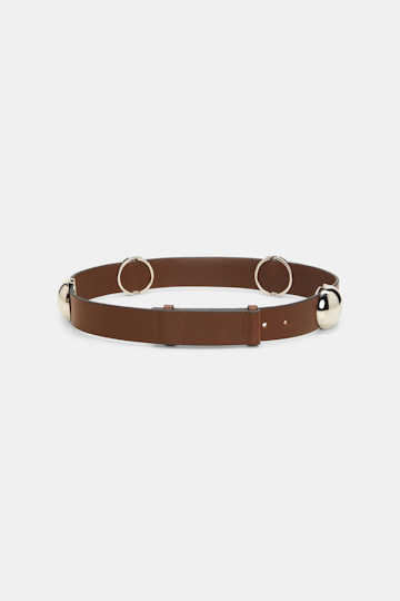 Dorothee Schumacher Leather belt with moveable studs cinnamon