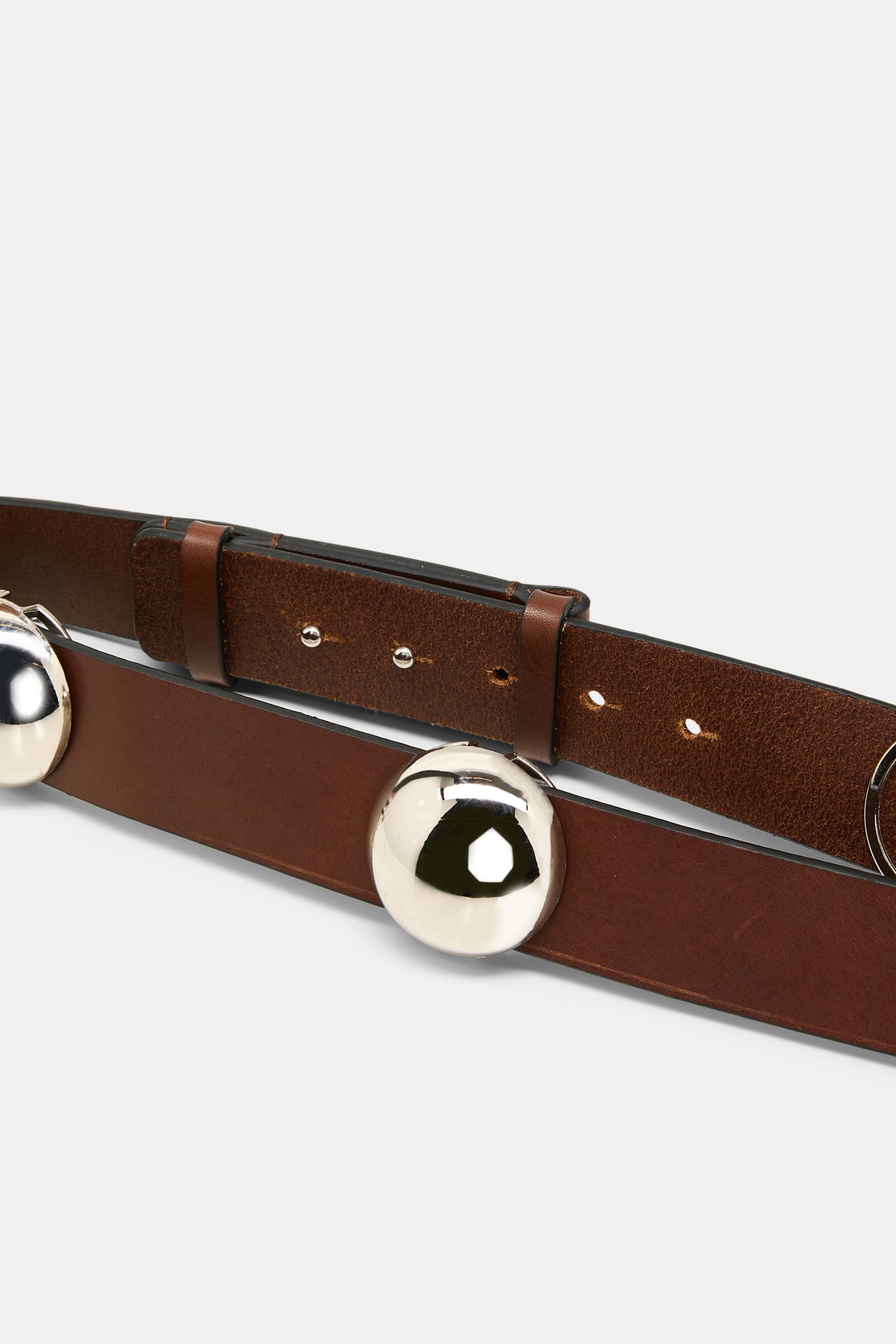 Dorothee Schumacher Leather belt with moveable studs cinnamon