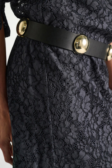 Dorothee Schumacher Leather belt with moveable studs black