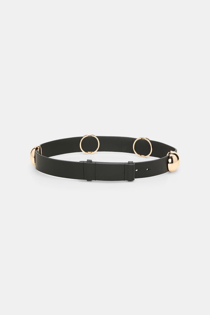 Dorothee Schumacher Leather belt with moveable studs black