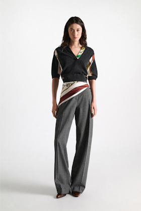 Dorothee Schumacher Styling Piece im Signature Print Brown Ribbon scarf