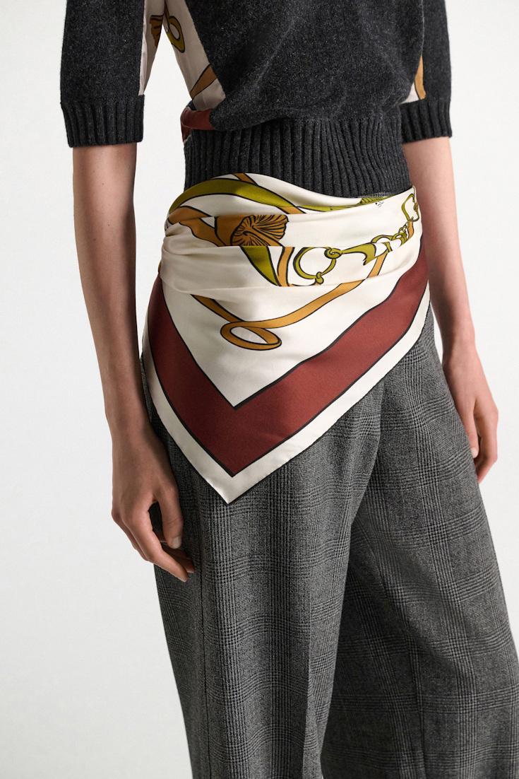 Dorothee Schumacher Styling Piece im Signature Print Brown Ribbon scarf