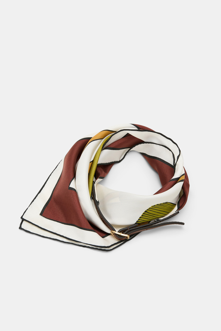 Dorothee Schumacher Styling Piece im Signature Print Brown Ribbon scarf