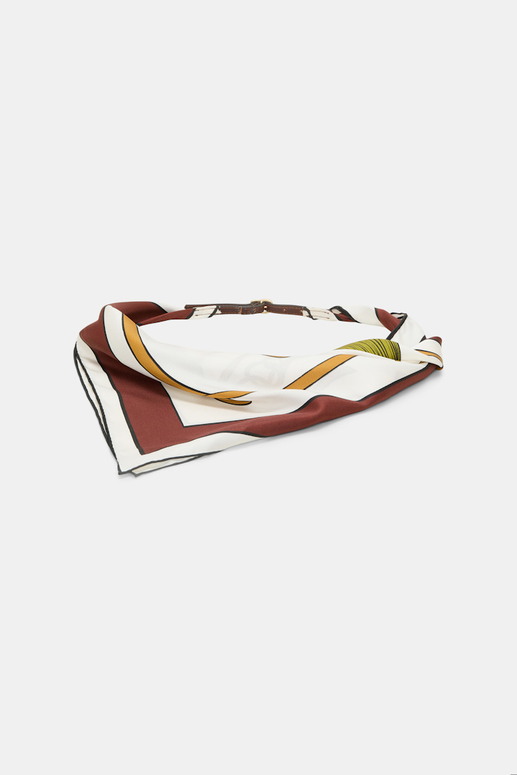 Dorothee Schumacher Styling Piece im Signature Print Brown Ribbon scarf