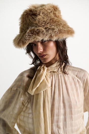 Dorothee Schumacher Lamb fur bucket hat saffron