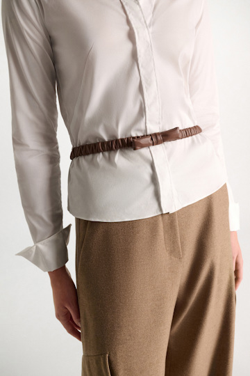 Dorothee Schumacher Dehnbarer elastischer Gürtel mit Schleife hazelnut