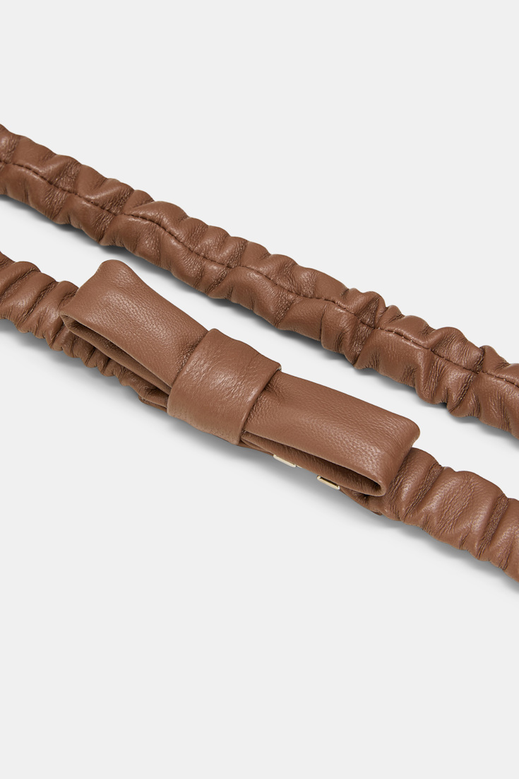 Dorothee Schumacher Dehnbarer elastischer Gürtel mit Schleife hazelnut