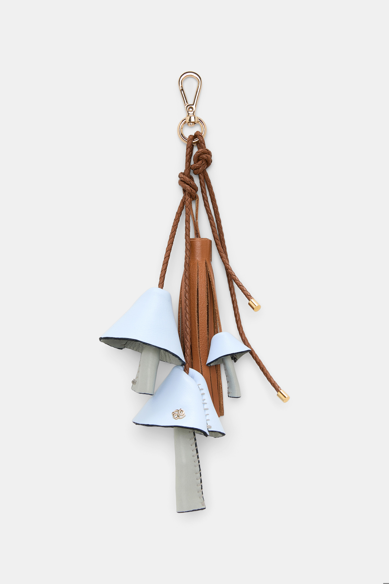 Dorothee Schumacher Handmade leather mushroom styling accessory blue tan mix