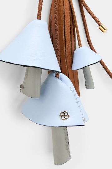 Dorothee Schumacher Handmade leather mushroom styling accessory blue tan mix