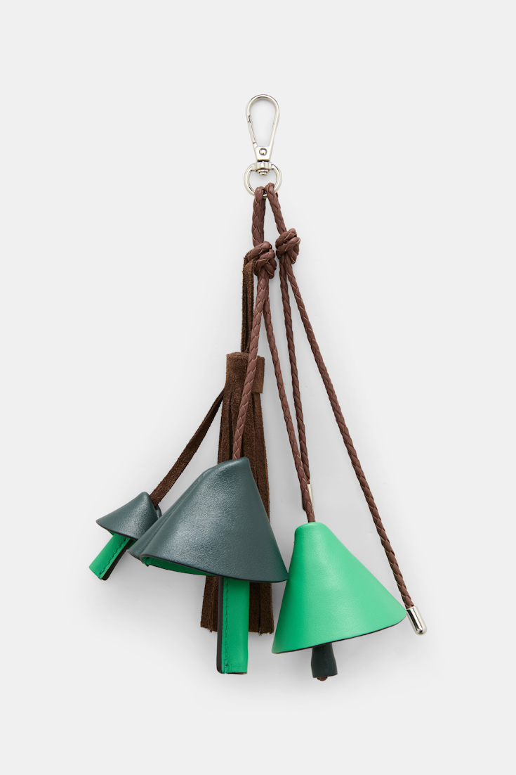 Dorothee Schumacher Handmade leather mushroom styling accessory green brown patch