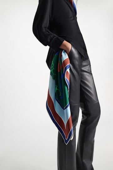 Dorothee Schumacher Printed silk twill scarf colorful ribbon scarf