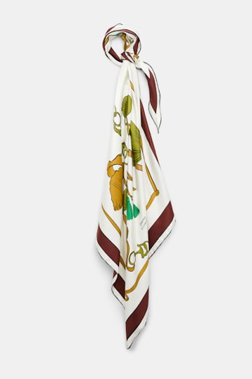 Dorothee Schumacher Printed silk twill scarf Brown Ribbon scarf