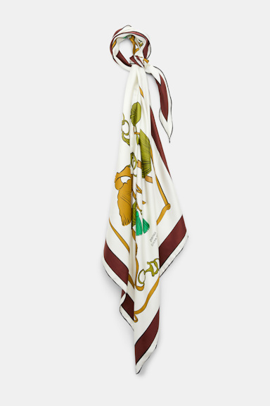 Dorothee Schumacher Printed silk twill scarf Brown Ribbon scarf
