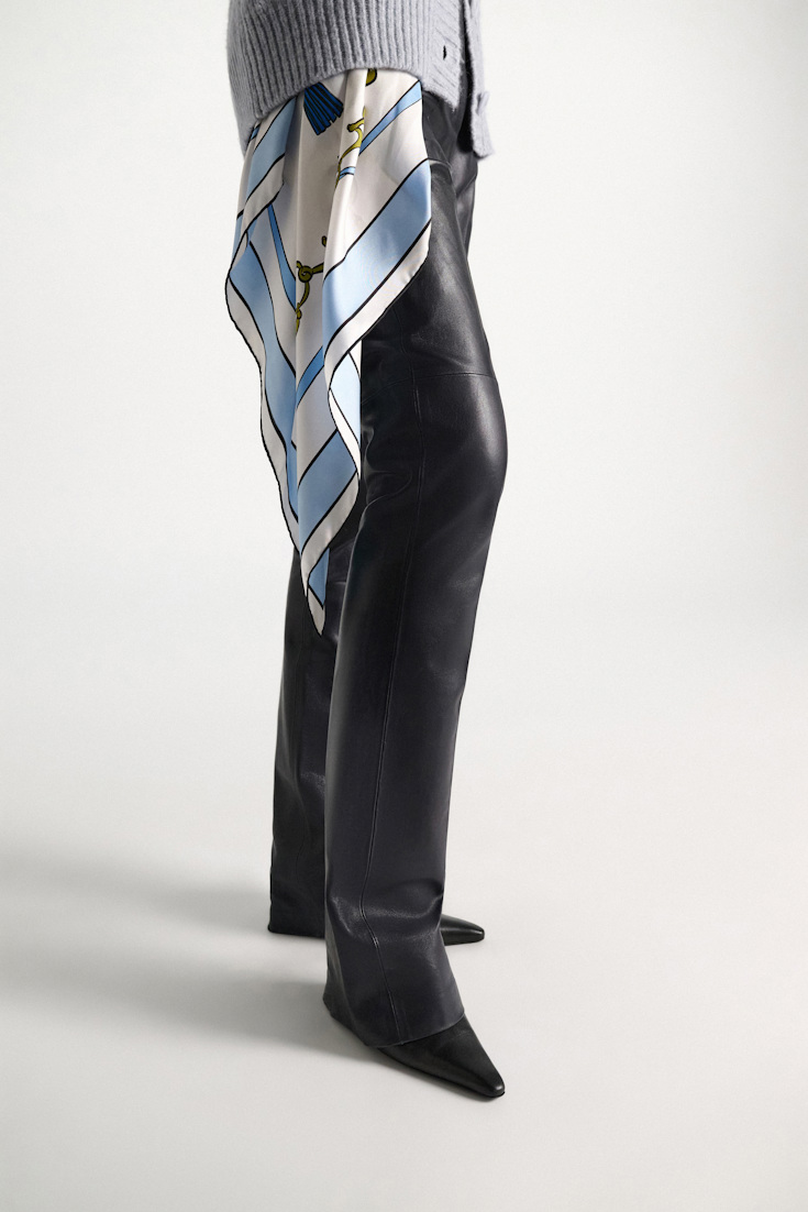 Dorothee Schumacher Printed silk twill scarf Blue Ribbon scarf