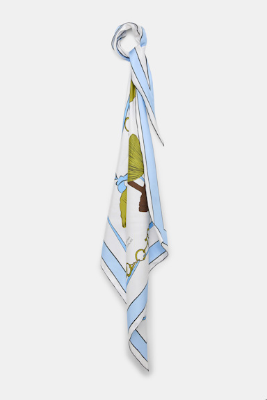 Dorothee Schumacher Printed silk twill scarf Blue Ribbon scarf