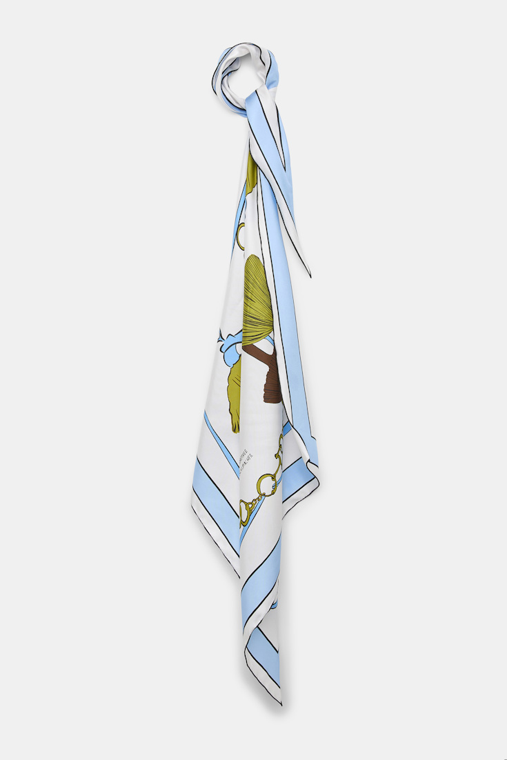 Dorothee Schumacher Printed silk twill scarf Blue Ribbon scarf