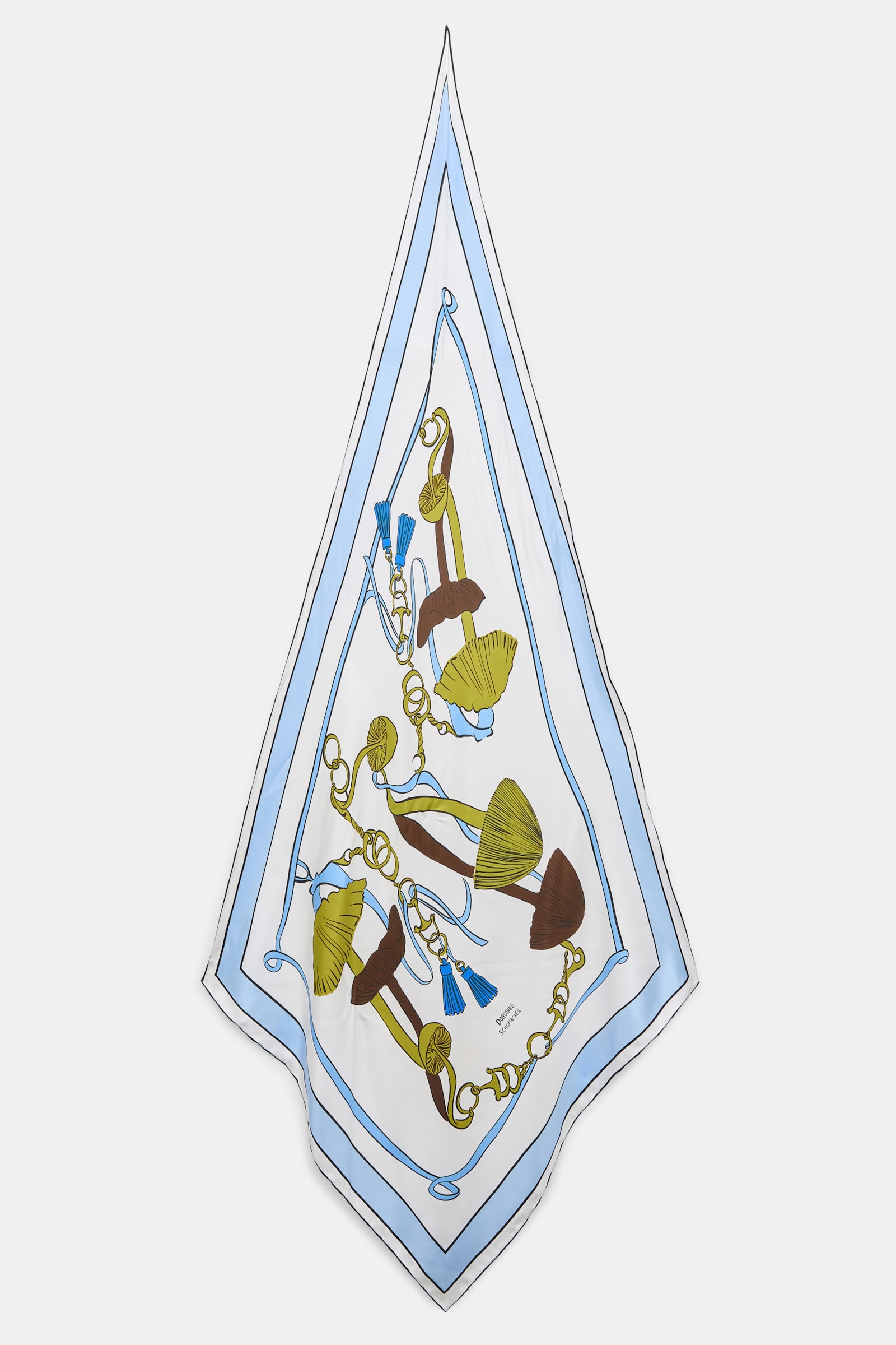 Dorothee Schumacher Printed silk twill scarf Blue Ribbon scarf