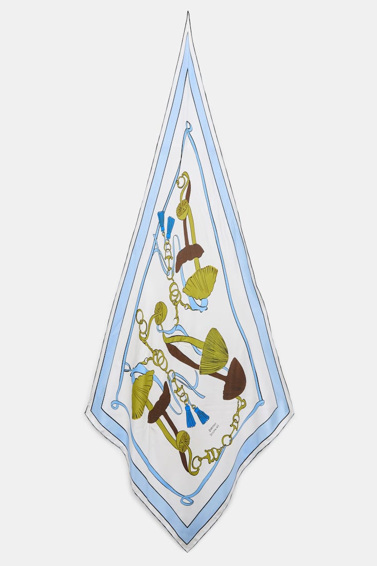 Dorothee Schumacher Printed silk twill scarf Blue Ribbon scarf