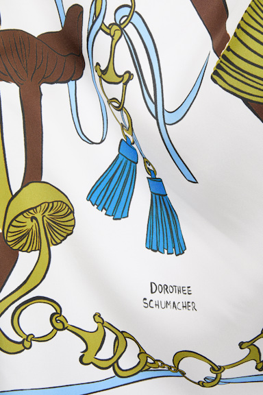 Dorothee Schumacher Printed silk twill scarf Blue Ribbon scarf