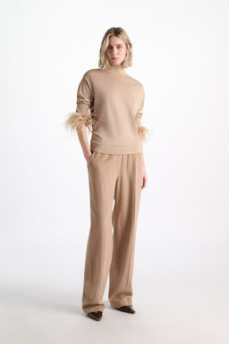 Dorothee Schumacher Rollkragenpullover aus Lurex-Merino-Mix almond