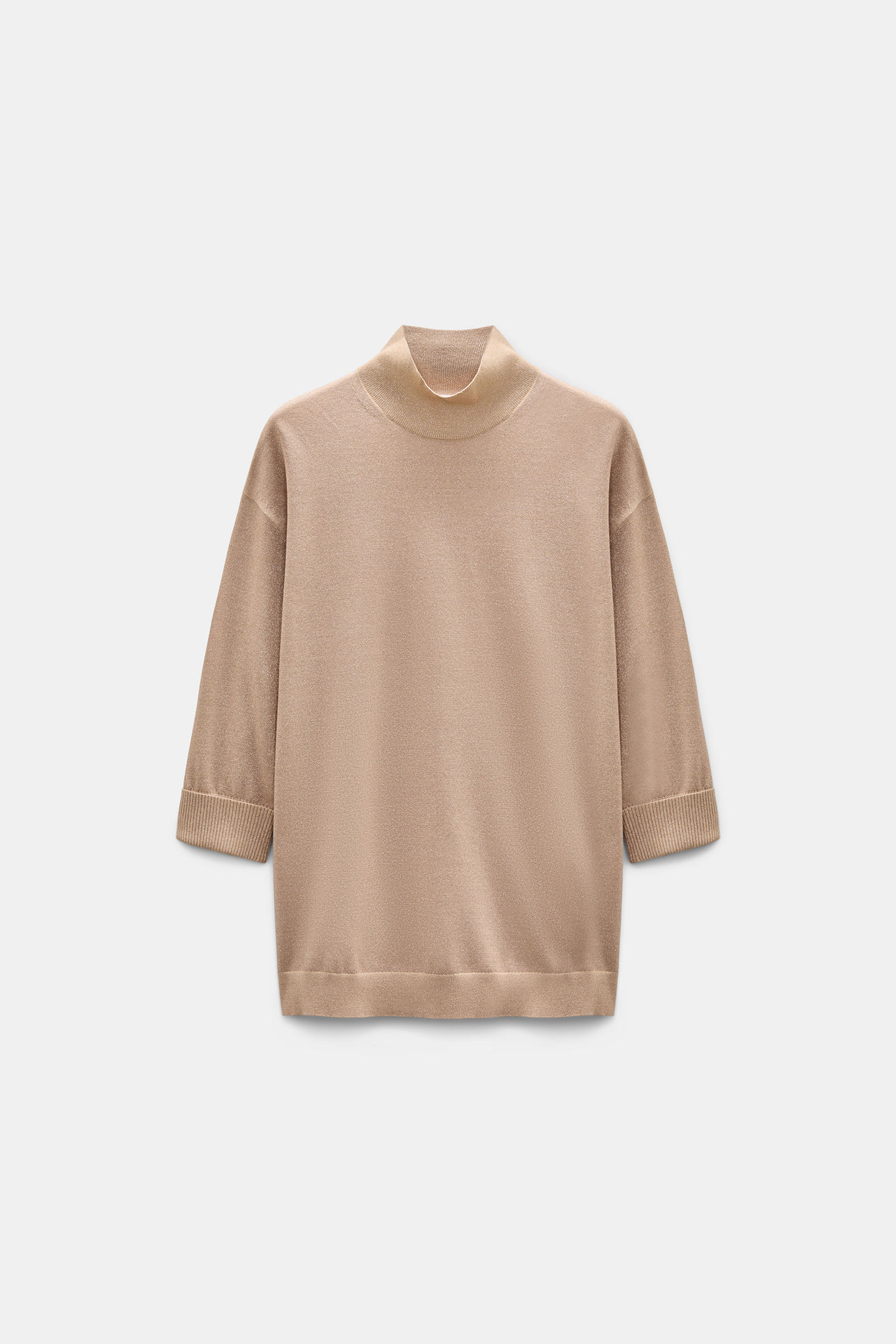 Dorothee Schumacher Rollkragenpullover aus Lurex-Merino-Mix almond Product Front View