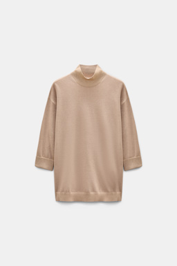 Dorothee Schumacher Rollkragenpullover aus Lurex-Merino-Mix almond