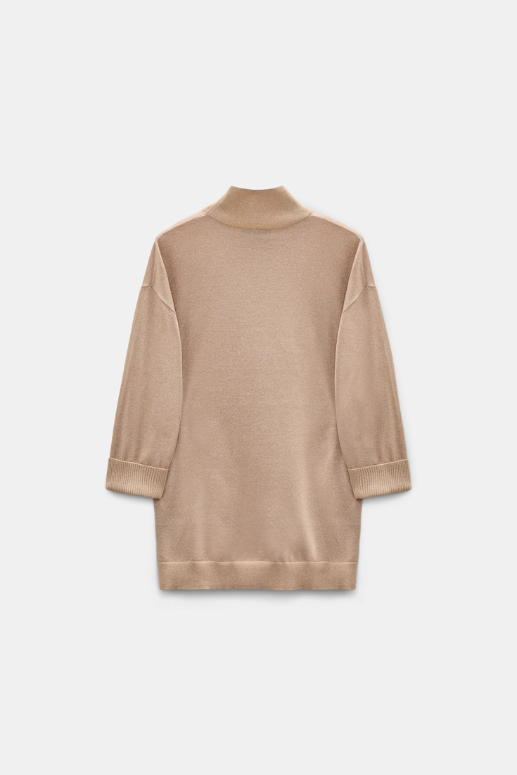 Dorothee Schumacher Rollkragenpullover aus Lurex-Merino-Mix almond Product Detail View