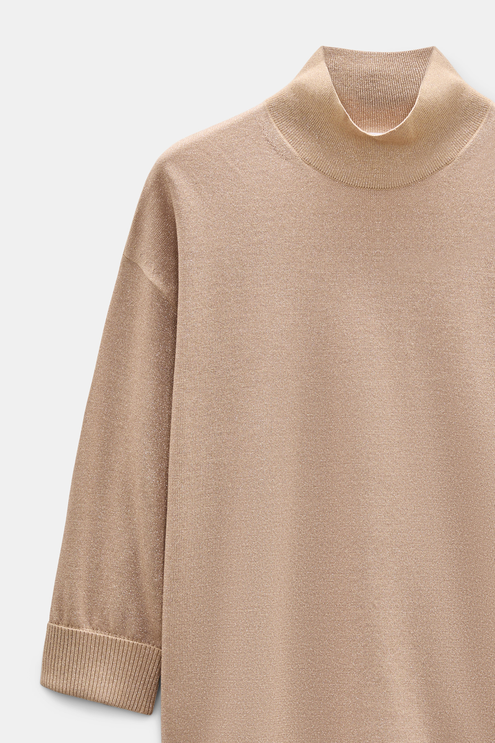 Dorothee Schumacher Rollkragenpullover aus Lurex-Merino-Mix almond Product Detail View