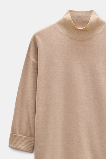 Dorothee Schumacher Lurex-Merino turtleneck pullover almond Product Detail View