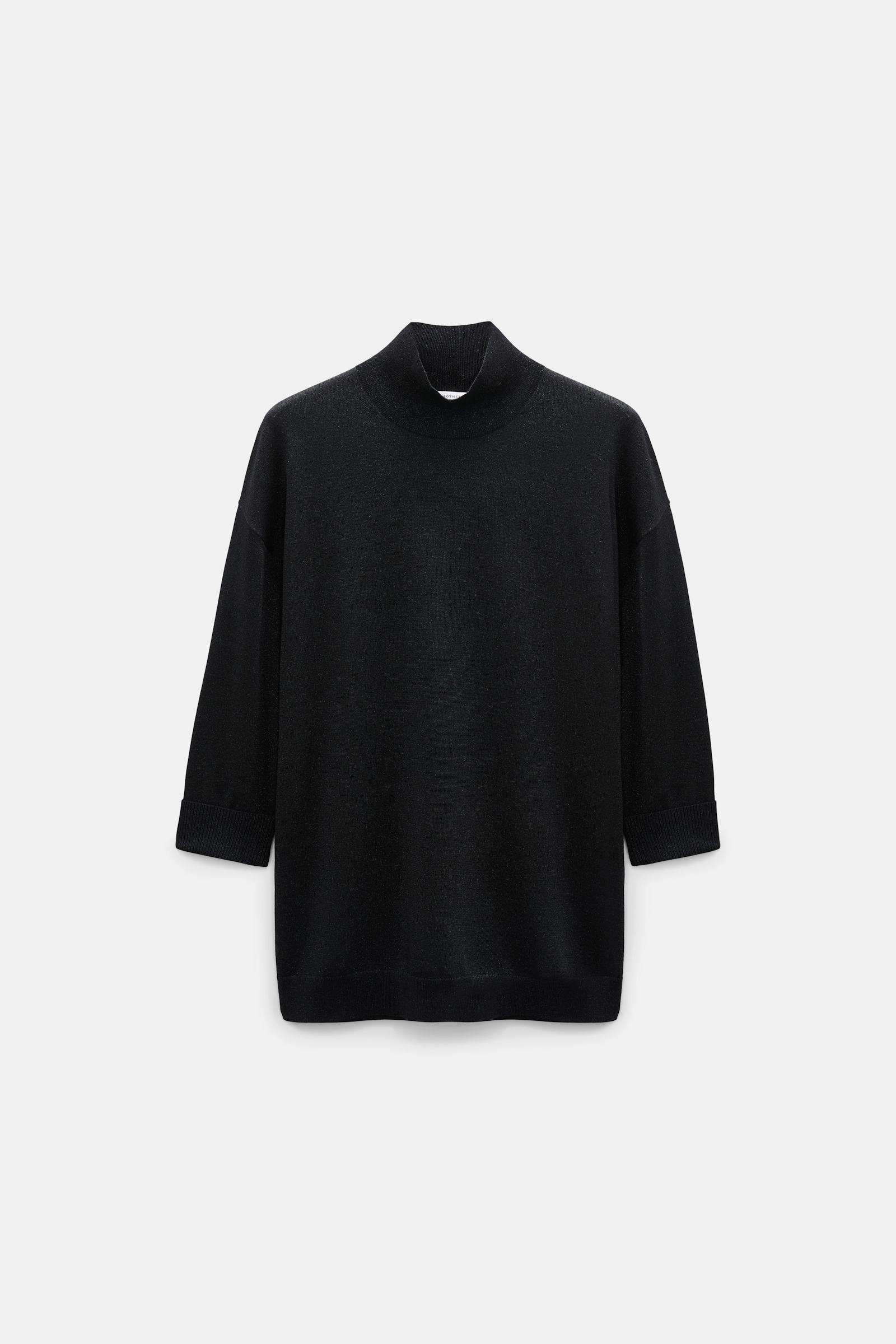 Dorothee Schumacher Rollkragenpullover aus Lurex-Merino-Mix vinyl black Product Front View