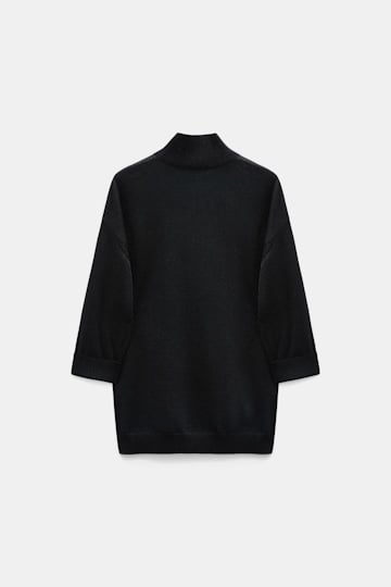 Dorothee Schumacher Lurex-Merino turtleneck pullover vinyl black Product Detail View
