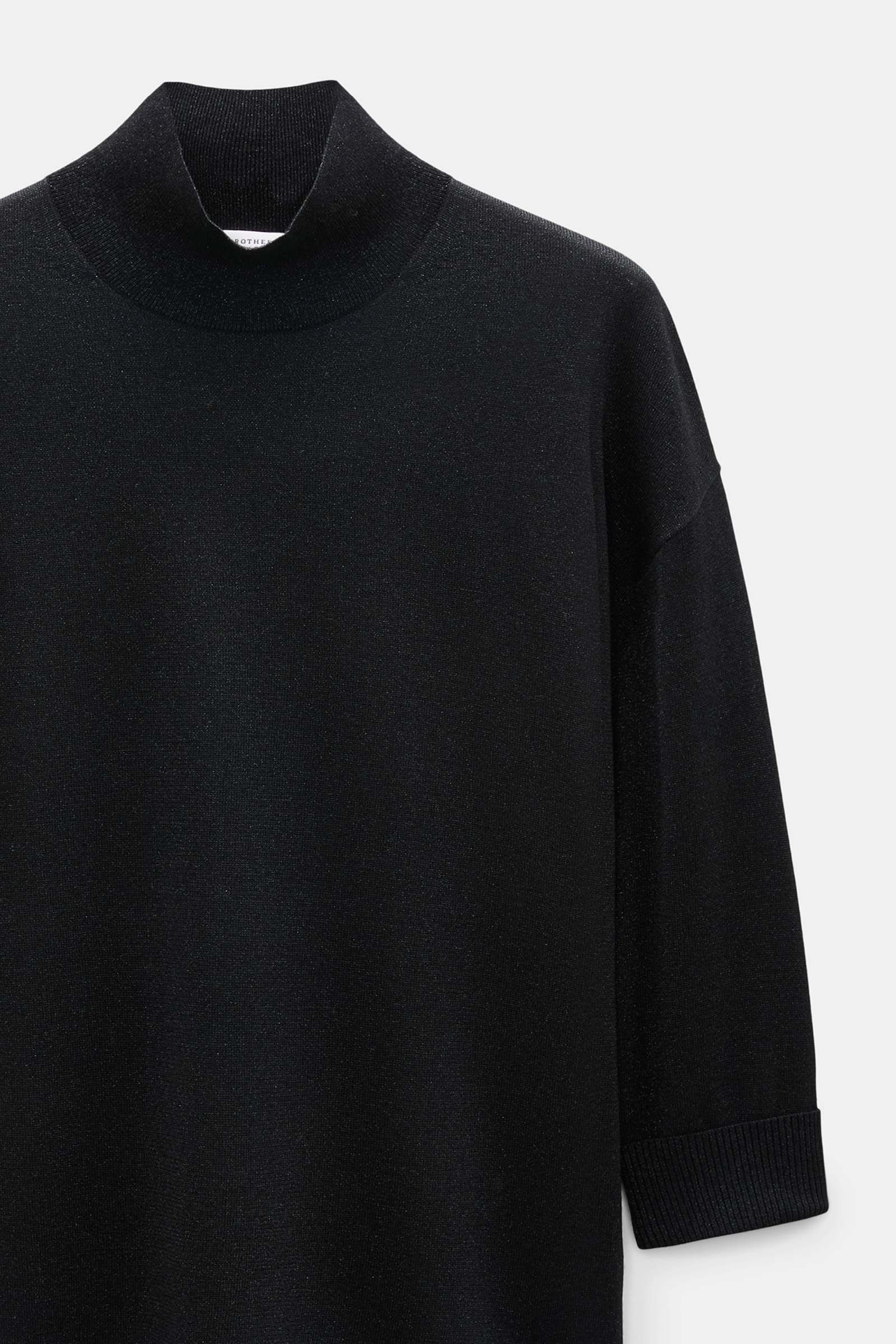 Dorothee Schumacher Rollkragenpullover aus Lurex-Merino-Mix vinyl black Product Detail View