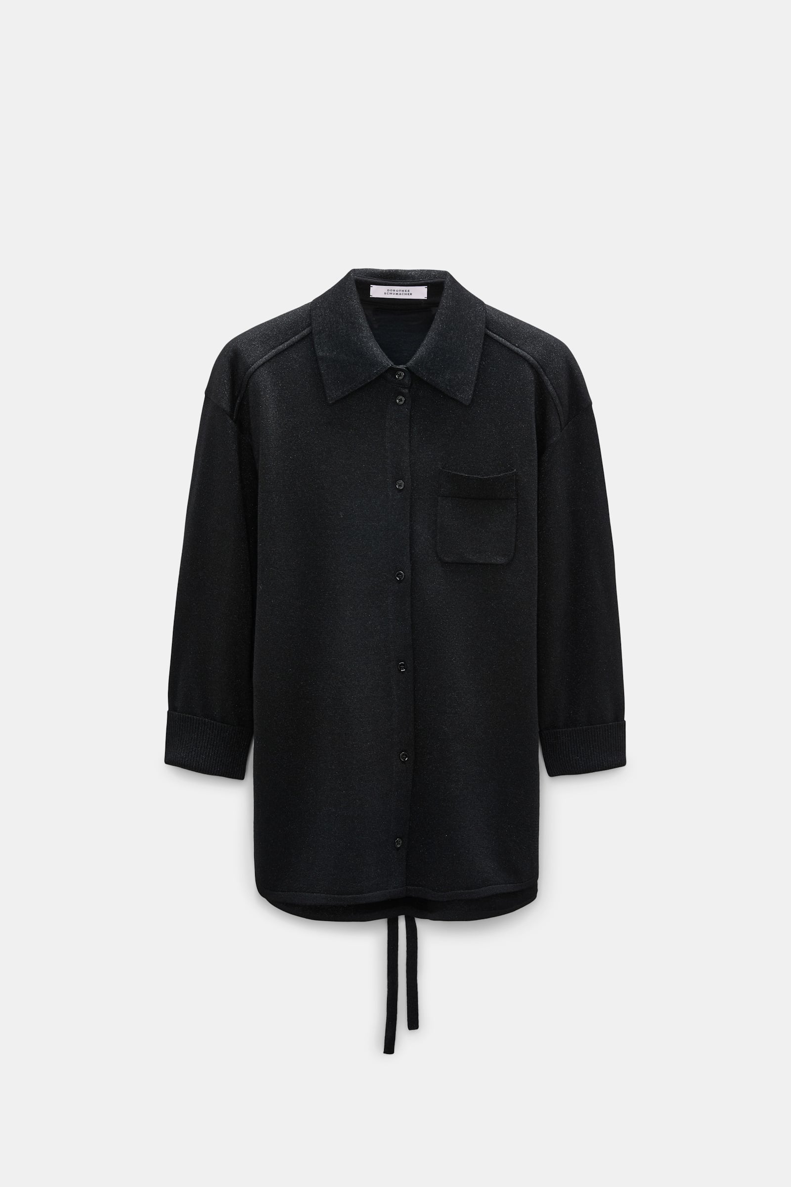 Dorothee Schumacher Strickcardigan aus Lurex-Merino-Mix vinyl black Product Front View